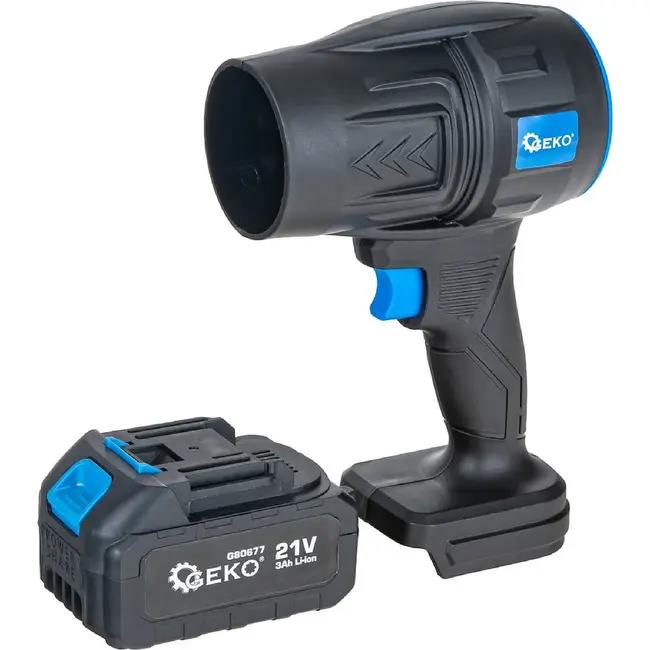 GEKO Draadloze accu bladblazer 21 V 550 W met 2 x 4,0 Ah Li-Ion accu en lader
