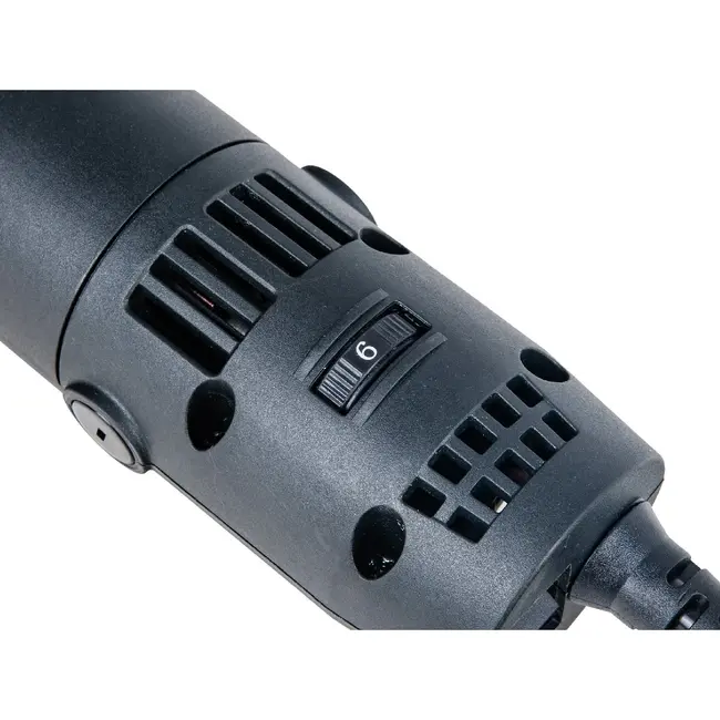 GEKO Mini haakse slijper 200 W met variabel toerental, 50 mm schijf en uitgebreide accessoireset
