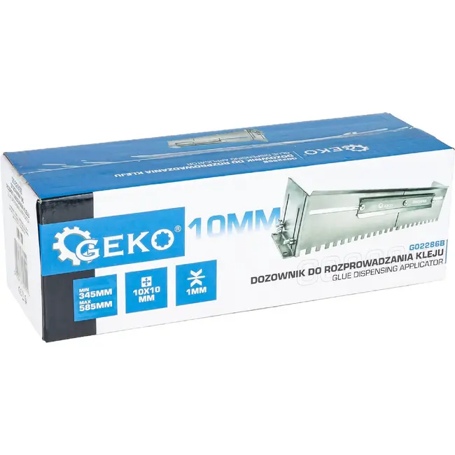 GEKO Verstelbare lijmverdeler voor tegellijm 345-585 mm met 10 x 10 mm vertanding van RVS