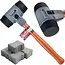 Tvardy Straatmakershamer 60 mm met zachte slagvlakken, houten steel en kopgewicht van 1 kg