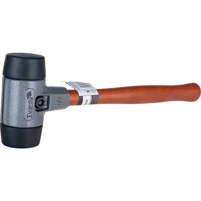 Tvardy Straatmakershamer 60 mm met zachte slagvlakken, houten steel en kopgewicht van 1 kg