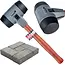 Tvardy Straatmakershamer 80 mm met zachte slagvlakken, houten steel en kopgewicht van 3,2 kg