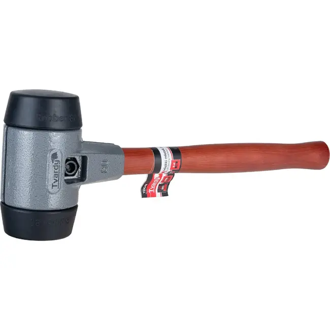Tvardy Straatmakershamer 80 mm met zachte slagvlakken, houten steel en kopgewicht van 3,2 kg