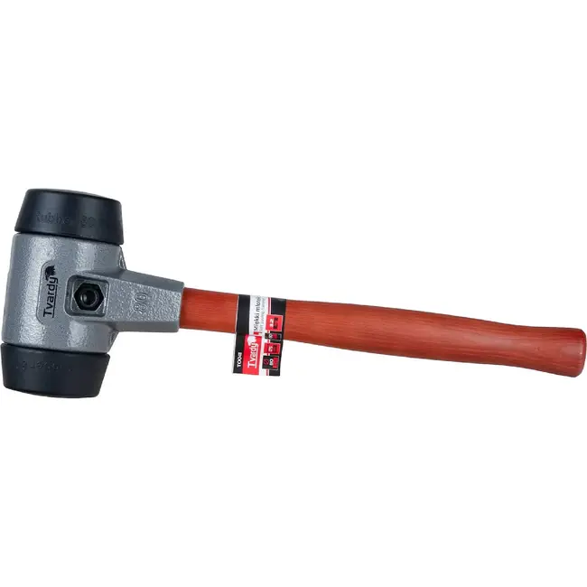 Tvardy Straatmakershamer 80 mm met zachte slagvlakken, houten steel en kopgewicht van 3,2 kg