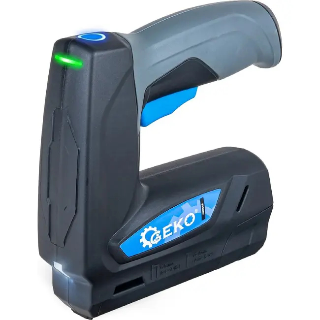 GEKO Draadloze accu tacker 3,6 V met USB-C, LED verlichting en 2000 mAh accu inclusief nieten en spijkers