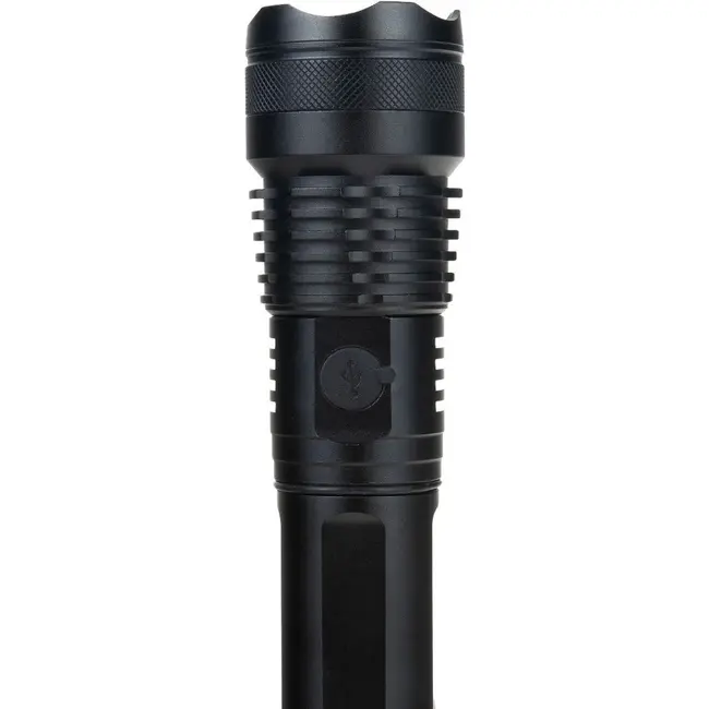 GEKO Tactische LED zaklamp XHP50 15 W met USB-C, zoomfunctie en displayverpakking van 12 stuks