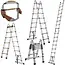 GEKO Telescopische aluminium vouwladder 5 m met scharnierconstructie en draagvermogen van 150 kg