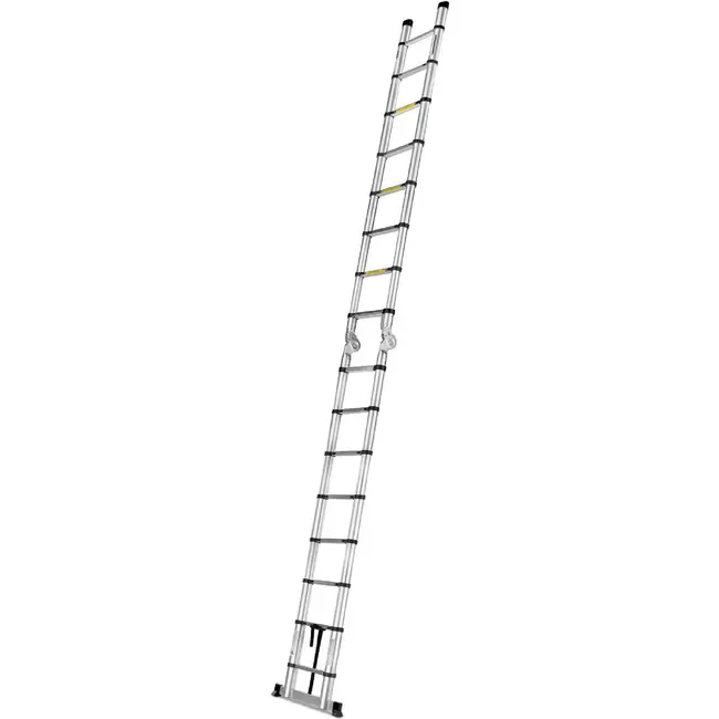GEKO Telescopische aluminium vouwladder 5 m met scharnierconstructie en draagvermogen van 150 kg