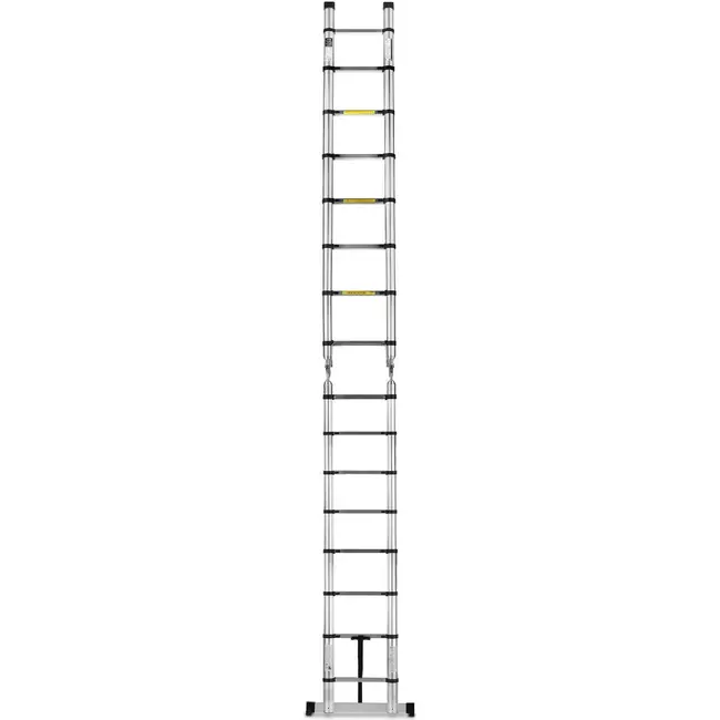 GEKO Telescopische aluminium vouwladder 5 m met scharnierconstructie en draagvermogen van 150 kg
