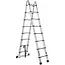 GEKO Telescopische aluminium vouwladder 5 m met scharnierconstructie en draagvermogen van 150 kg