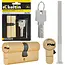 Keltin Cilinderslot 30/45 mm geborsteld messing met 3 sleutels en schroef voor eenvoudige montage