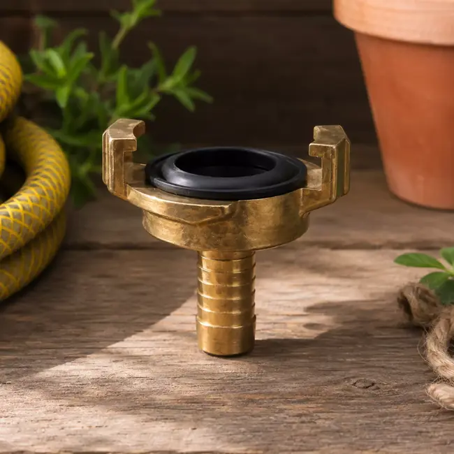 Hendrik Jan Snelkoppeling messing 19 mm 3/4 inch met slangtule