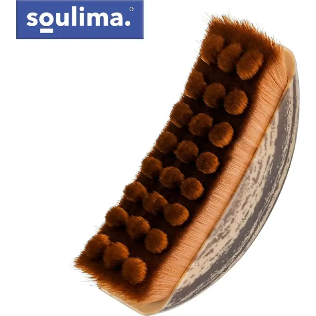 Soulima Droge gezichts- en nekmassageborstel 6 × 8 cm met zachte nylon haren en afsluitbaar etui voor lymfatische massage