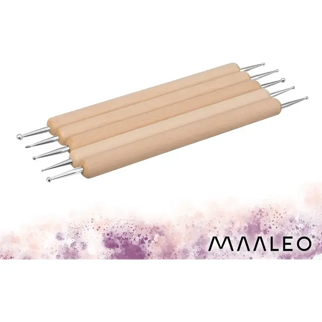Maaleo Boetseerset 30 stuks met 1 kg zelfhardende klei, modelleergereedschap, siliconen tools en opbergetui
