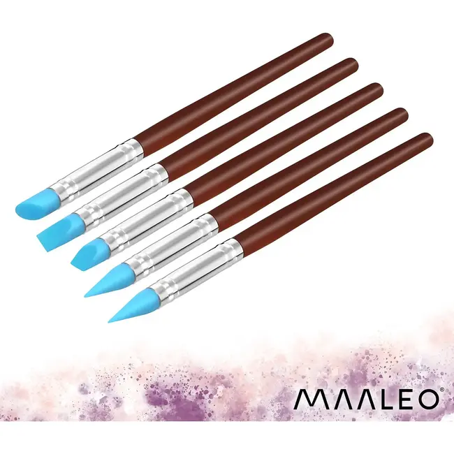 Maaleo Boetseerset 30 stuks met 1 kg zelfhardende klei, modelleergereedschap, siliconen tools en opbergetui