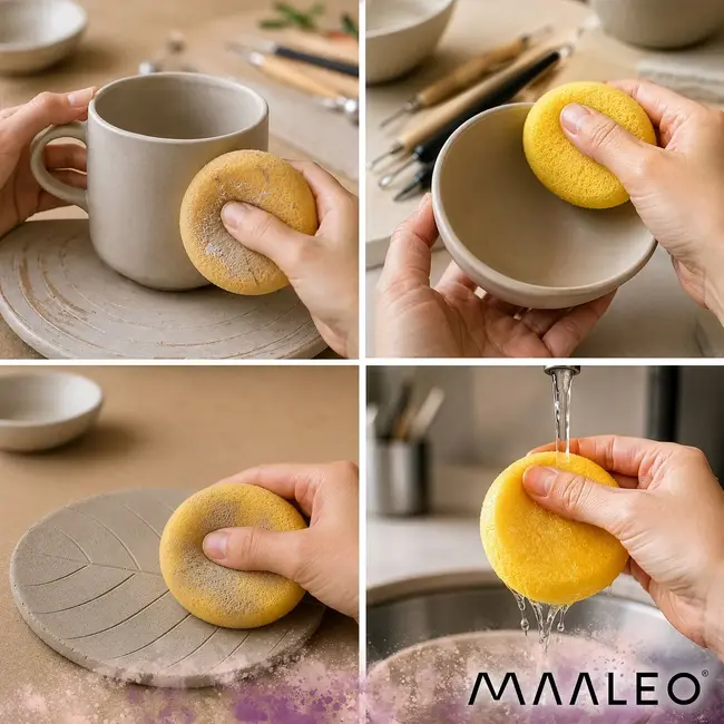 Maaleo Boetseerset 30 stuks met 1 kg zelfhardende klei, modelleergereedschap, siliconen tools en opbergetui