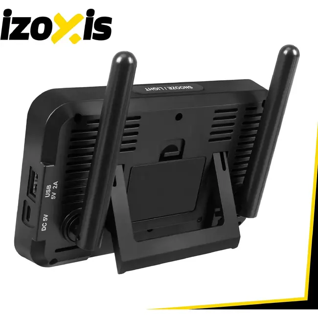 Izoxis Draadloos weerstation met buitensensor, kleurendisplay, thermometer, hygrometer en USB-C voeding tot 100 m bereik