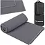 Trizand Sneldrogende microvezel handdoek 180 x 100 cm donkergrijs met opberghoes voor sport, strand en reizen