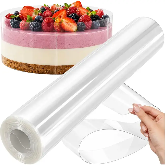 Ruhhy Banketbakkersfolie 20 cm x 10 m Transparante PET Randfolie voor Taarten Cheesecakes en Gelaagde Desserts