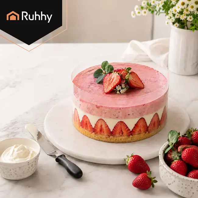 Ruhhy Banketbakkersfolie 20 cm x 10 m Transparante PET Randfolie voor Taarten Cheesecakes en Gelaagde Desserts