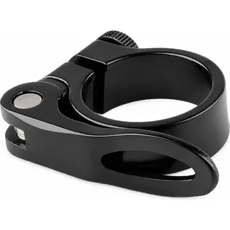 Mirage Zwarte zadelklem met snelspanner - 34.9 mm - Instelbare klemkracht - CNC gefreesd aluminium