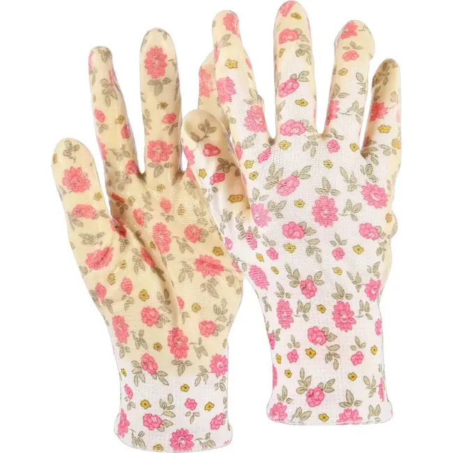 Talen Tools Tuinhandschoenen – Wit/Roze – Nitrilcoating – Maat S