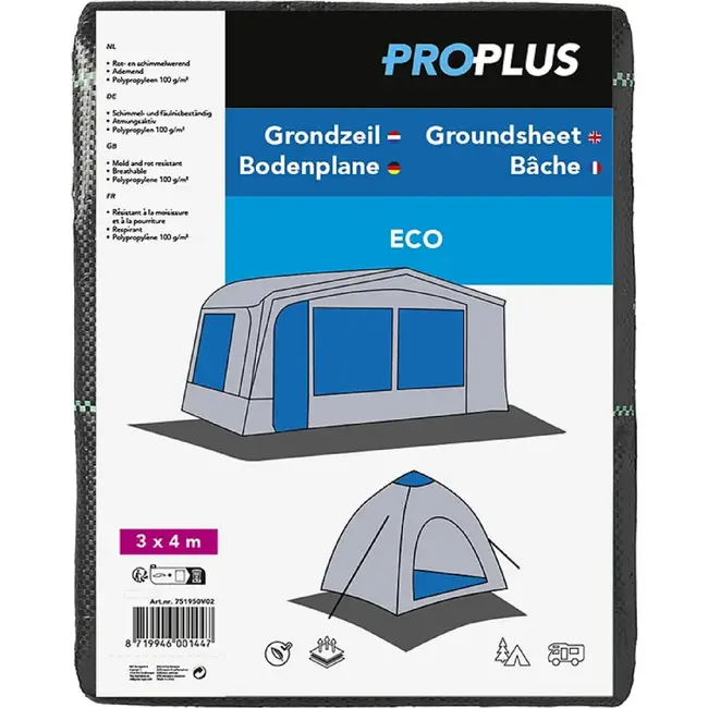 ProPlus Grondzeil ECO - Rot- en schimmelwerend - Ademend - 3 x 4 meter