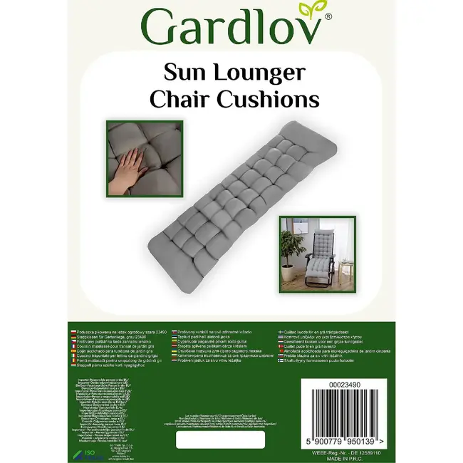 Gardlov Grijze Gestikte Tuinligstoelkussen - Optimaal Comfort en Duurzaamheid