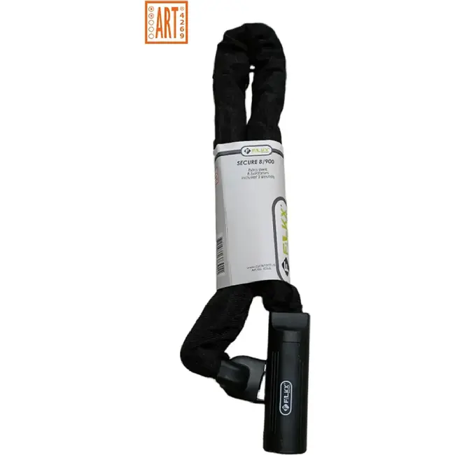 Falkx Kettingslot met nylon hoes - 90 cm - 8.3 mm dik - ART gecertificeerd - zwart