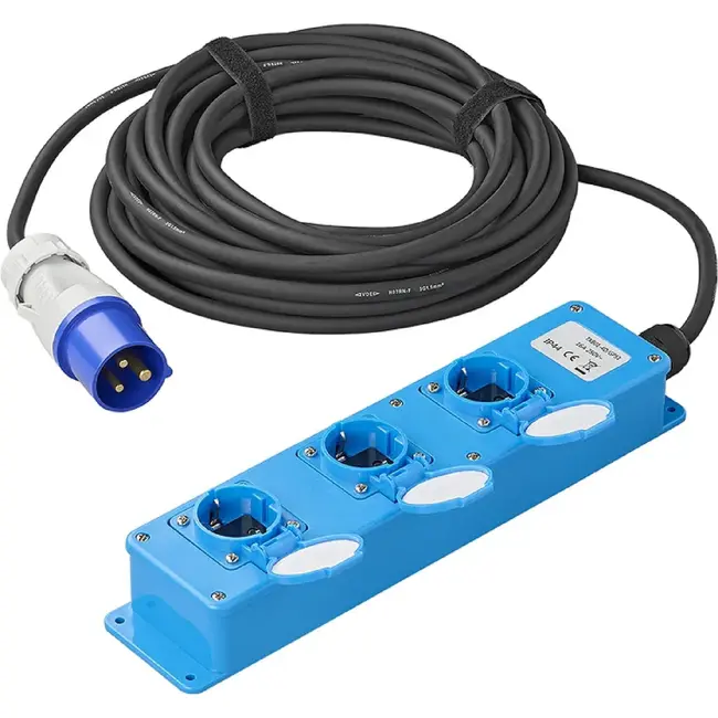 ProPlus Stekkerdoos - 3-weg Schuko - 10 meter - Neopreen kabel - IP44