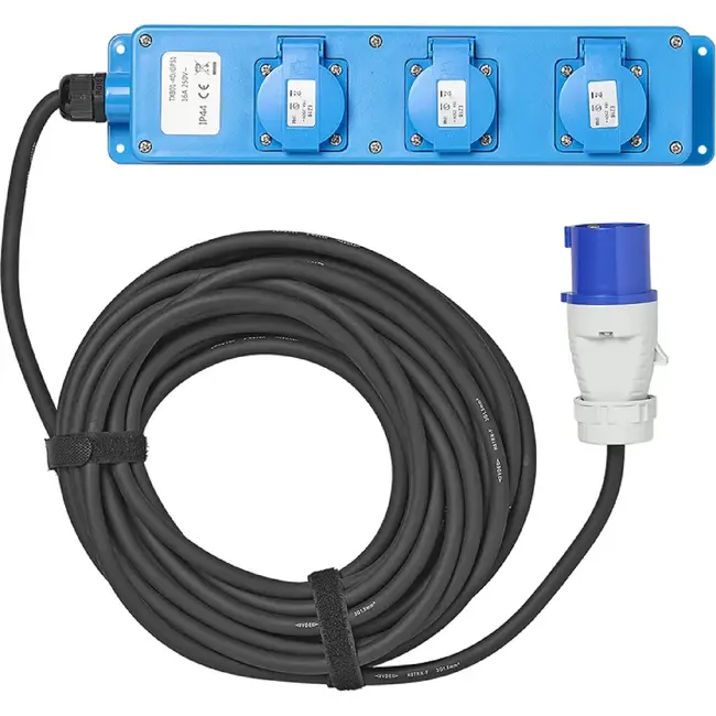 ProPlus Stekkerdoos - 3-weg Schuko - 10 meter - Neopreen kabel - IP44