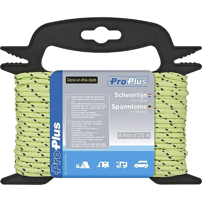 ProPlus Glow-in-the-dark scheerlijn - 4 mm dik - 20 meter - nylon - op haspel