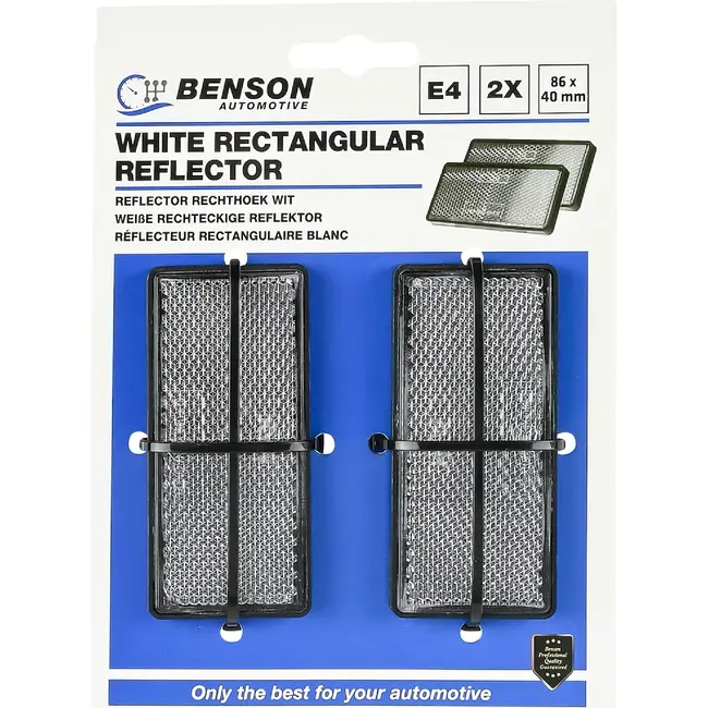 Benson Reflector rechthoek wit 86x 40 mm 2-delig - 8x 40 mm