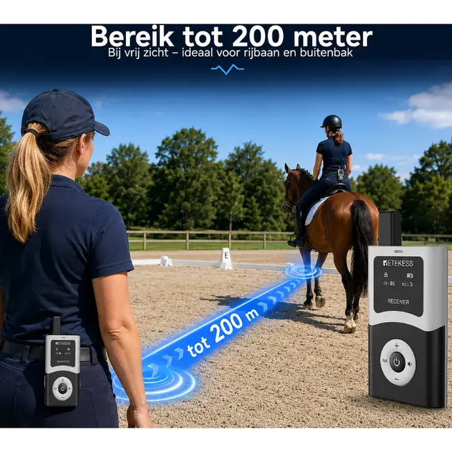 Retekess Draadloze instructiezender voor paardrijinstructeurs met Bluetooth, AUX, digitaal UHF en 200 meter bereik