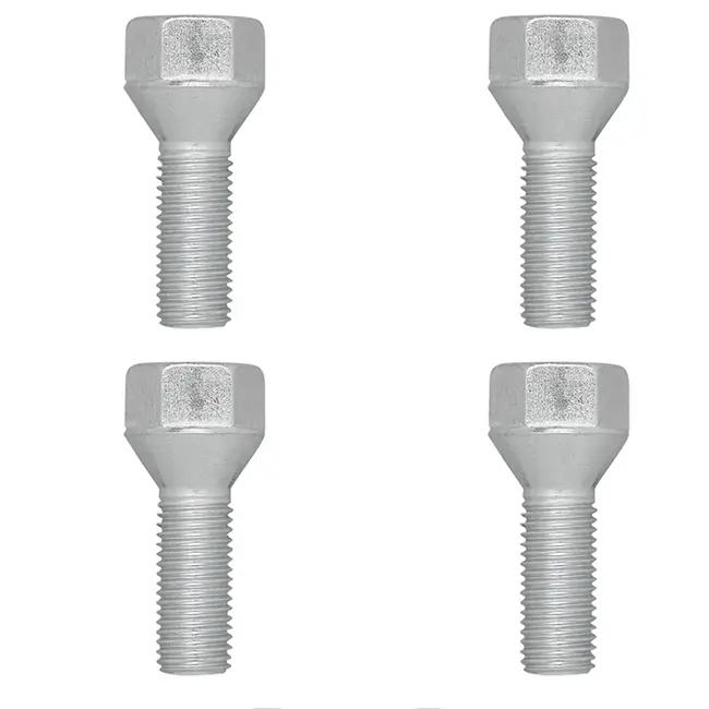 ProPlus wielbout M12 x 1,5 met 28 mm draadlengte en conische kegelzitting voor ongeremde aanhangers set van 4