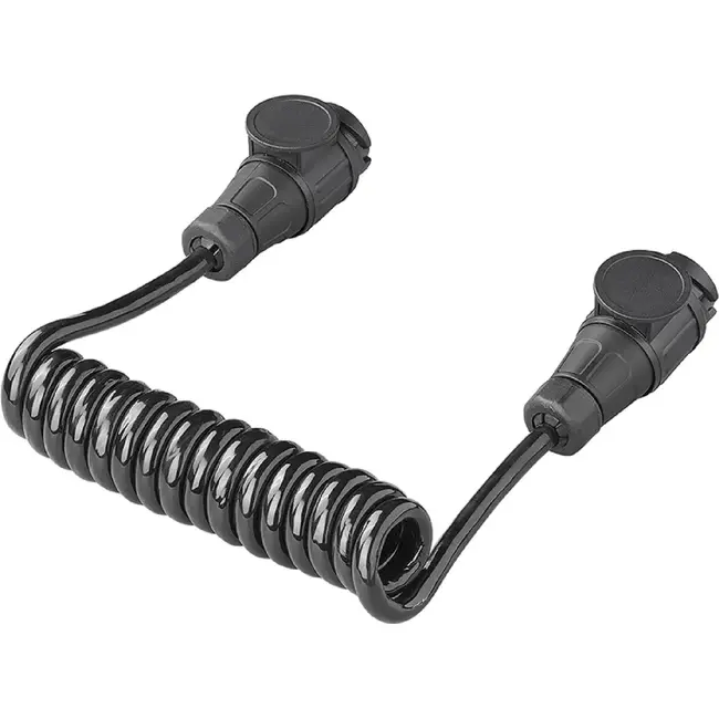 ProPlus Spiraalkabel 1,5 m 13-polig 13-aderig met 2 PVC stekkers voor aanhanger en caravan