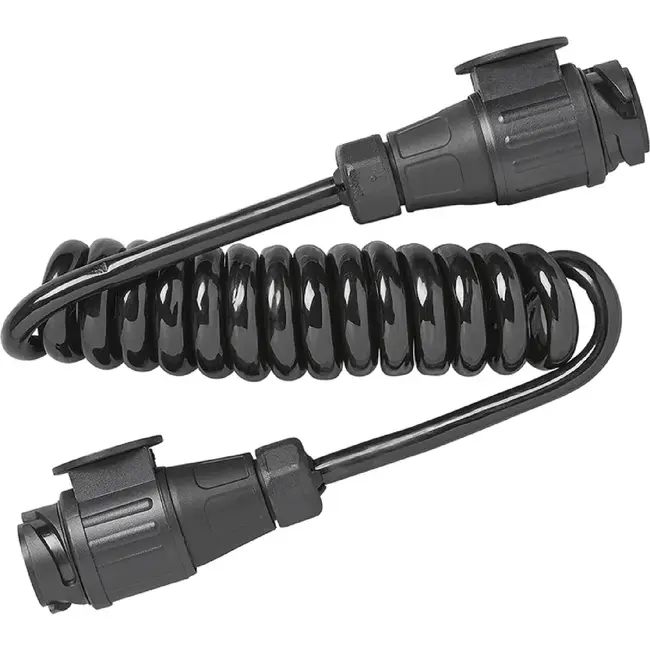 ProPlus Spiraalkabel 1,5 m 13-polig 13-aderig met 2 PVC stekkers voor aanhanger en caravan