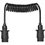 ProPlus 7-polige spiraalkabel 1,5 m met 2 PVC stekkers voor verlichting van aanhanger en trailer 12 V