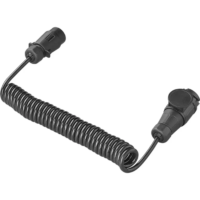 ProPlus Spiraalkabel 3 m met 7-polige en 13-polige PVC stekker voor aanhanger en trailer