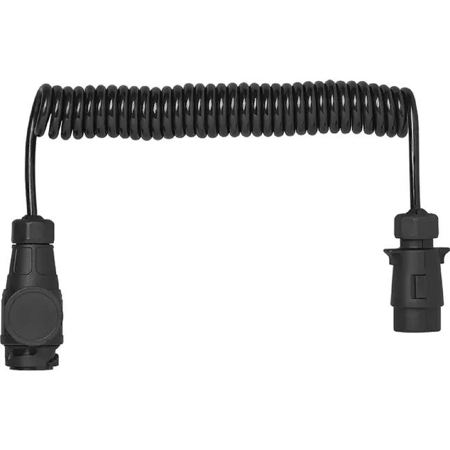 ProPlus Spiraalkabel 3 m met 7-polige en 13-polige PVC stekker voor aanhanger en trailer