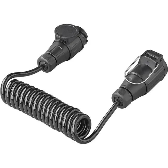 ProPlus Spiraalkabel 1,5 m 13-polig 8-aderig met PVC stekker en stekkerdoos voor aanhanger