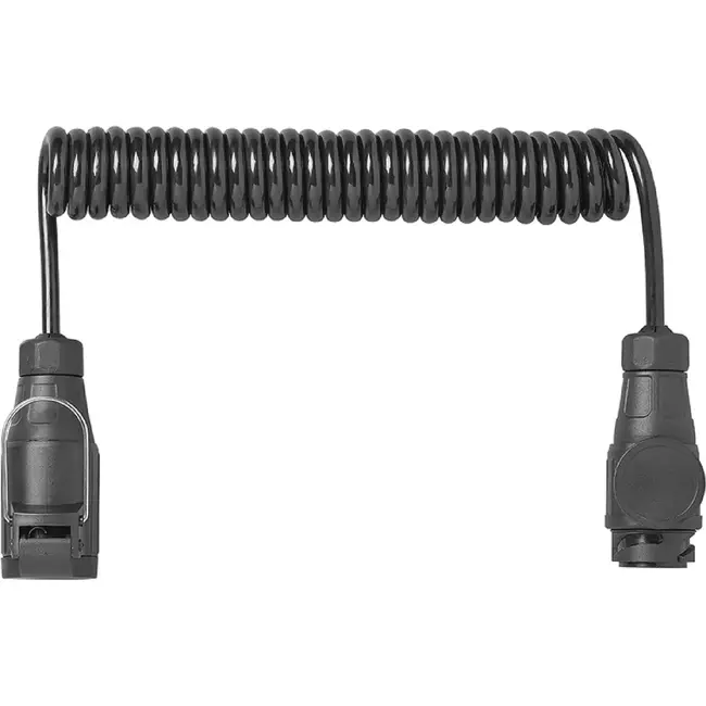 ProPlus Spiraalkabel 3 m 13-polig 8-aderig met PVC stekker en stekkerdoos voor aanhanger