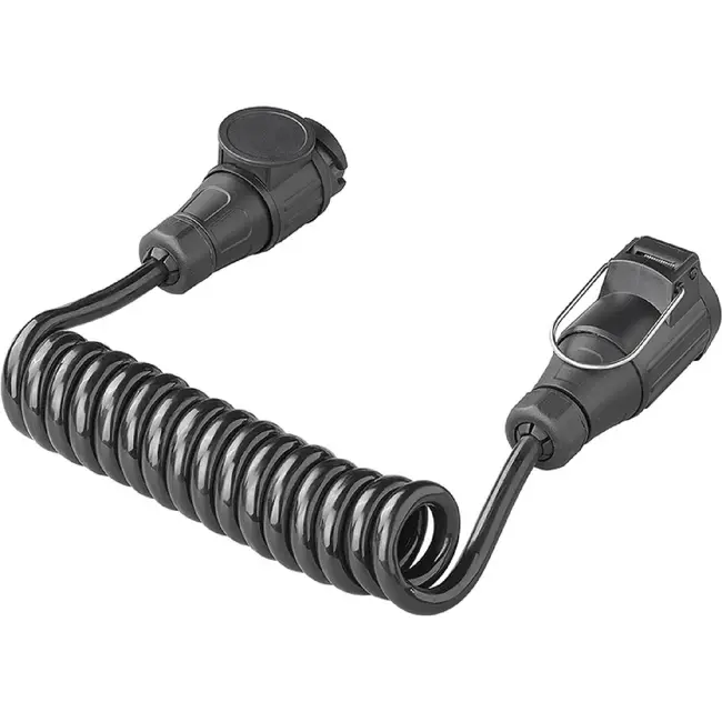 ProPlus Spiraalkabel 1,5 m 13-polig 13-aderig met PVC stekker en stekkerdoos voor aanhanger
