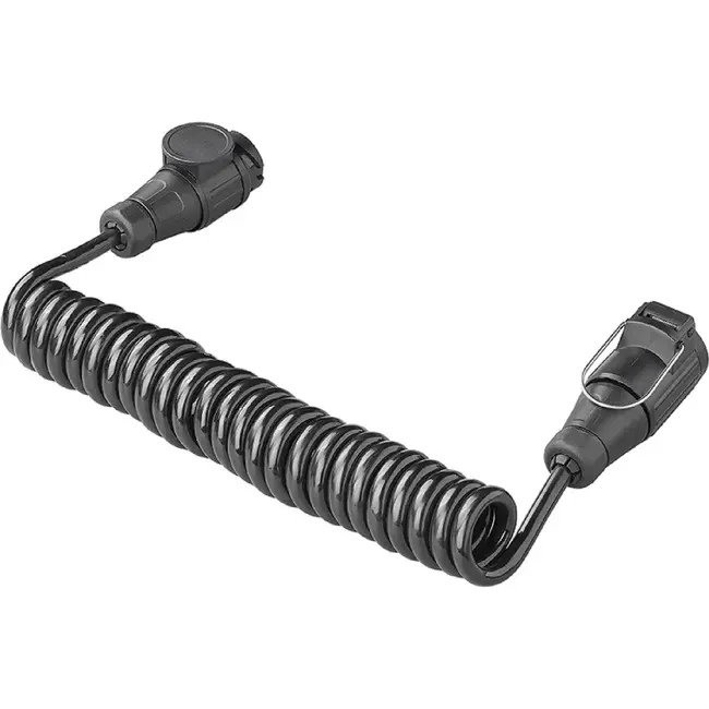 ProPlus Spiraalkabel 3 m 13-polig 13-aderig met PVC stekker en stekkerdoos voor aanhanger