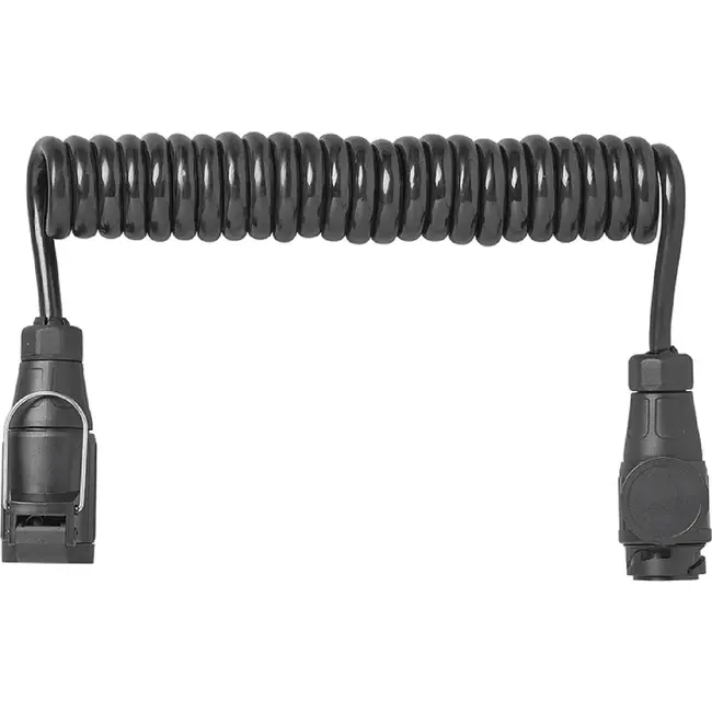 ProPlus Spiraalkabel 3 m 13-polig 13-aderig met PVC stekker en stekkerdoos voor aanhanger