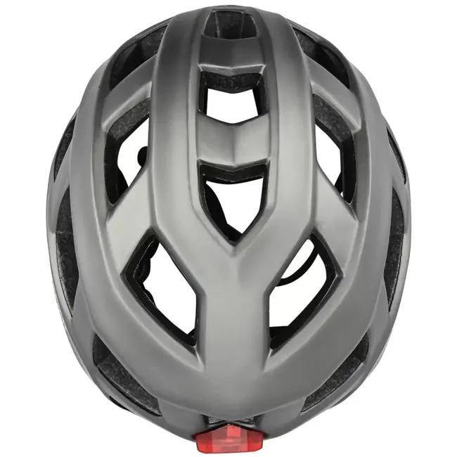 Benson Fietshelm volwassenen met verlichting grijs M - kunststof - LED - verstelbaar - 58 cm - grijs