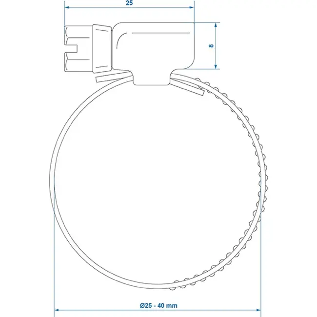 Proplus slangklem 25-40 mm van RVS AISI 316 A4 marinekwaliteit voor caravan, trailer, boot en industrie