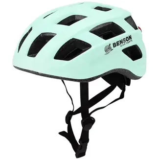 Benson Fietshelm volwassenen met verlichting mint groen L - kunststof - LED - verstelbaar - 62 cm - groen