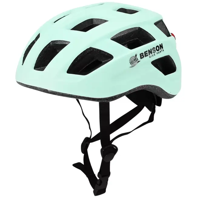 Benson Fietshelm volwassenen met verlichting mint groen L - kunststof - LED - verstelbaar - 62 cm - groen