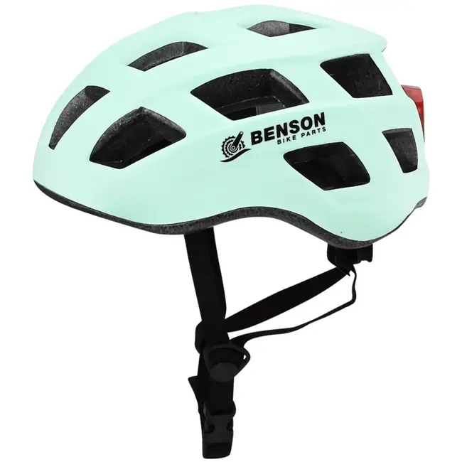 Benson Fietshelm volwassenen met verlichting mint groen L - kunststof - LED - verstelbaar - 62 cm - groen